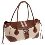 Prada Women's Canvas Handbag with Leather Trim