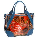 Prada Women's Printed Plastic Handbag with Leather Trim