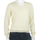 Ermenegildo Zegna Men's V-Neck Cashmere Sweater, Yellow
