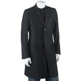 Dolce & Gabbana Men's Full Length Coat with Button Down Collar, Black